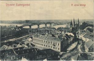 1909 Esztergom, téli látkép a híddal. W.L. 142. (EK)