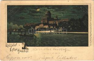 1900 Esztergom, Bazilika este. Regel & Krug No. 1896. litho (EK)