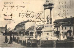 1905 Esztergom, Széchenyi tér, Szentháromság szobor