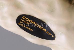 Coopercraft angol porcelán kutya, kézzel festett, jelzett, hibátlan, 18x20 cm