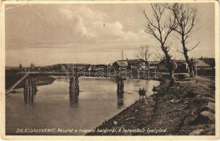 1933 Balassagyarmat, Trianoni határ a lerombolt Ipolyhíddal, irredenta (Rb)