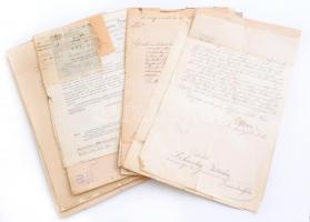 1880-1920 40 db dr. Lehoczky István bíró részére kiállított kinevezési okmány és egyéb okmány papírfelzetes viaszpecséttel.