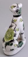 Kaiser porcelán nagymacska, kézzel festett/matricás, kopásokkal, m: 16,5 cm