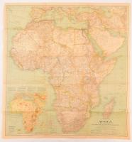 1935 National Geographic: Afrika térkép, 1:11.721.600, Washington, National Geographic, a hátoldalán kis javítással, 79x73 cm