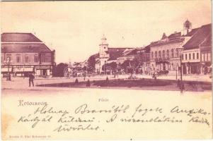 1899 (Vorläufer) Kolozsvár, Cluj; Fő tér, Tamási Tamás és fia, Szele Márton üzlete / main square, shops