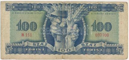 1946. 100Ft "B151 037700" T:III- 
Hungary 1946. 100 Forint "B151 037700" C:VG 
...