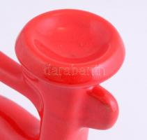 Hungária iparművész kerámia "art deco" gyertyatartó, festett, mázas, jelzés nélkül, hibátl...