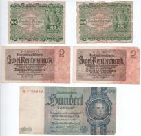 Vegyes 8db-os német és osztrák bankjegy tétel T:III,III- Mixed 8pcs of German and Austrian banknote lot C:F,VG