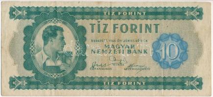 1946. 10Ft "A 772 042869" T:III Hungary 1946. 10 Forint "A 772 042869" C:F Adamo F1