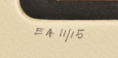 André Minaux (1923-1986): Ablak a világra (cím nélkül). Rézkarc, papír, jelzett. Művészpéldány E.A. ...