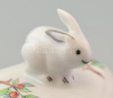 Herendi szív alakú ékszertartó, kézzel festett, jelzett, hibátlan, 5x5x5,5 cm