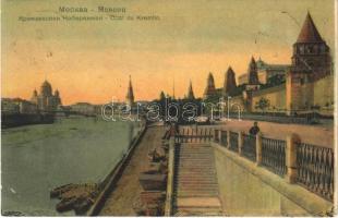 1907 Moscow, Moscou; Quai du Kremlin / quay, tram (fa)