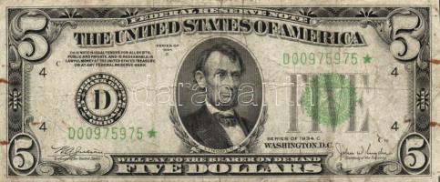 USA/Federal Reserve Note 1934C 5$ T:III