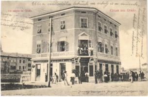 1908 Grado, Fratelli Grigolon Coloniali e Delicatezze / shop of the Grigolon Brothers. Fotografia Ceregato Nr. 2. (cut)