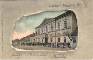 1904 Pécska, Magyarpécska, Pecica; Városháza. Holzeisen József kiadása / town hall (r)