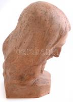 Orbán Antal (1887-1940): Kerámia krisztus fej, lepattanással, 22x16 cm