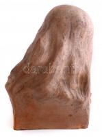 Orbán Antal (1887-1940): Kerámia krisztus fej, lepattanással, 22x16 cm