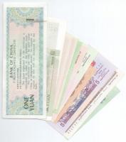 Kína 11xklf bankjegy + 1db váltó T:I (a váltó T:III)