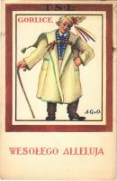 1939 Wesolego Alleluja / Polish folklore art postcard with Easter greeting (EK)