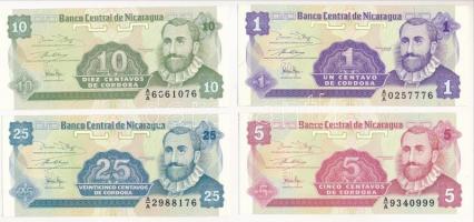 Nicaragua 1991. 1c + 5c + 10c + 25c T:I Nicaragua 1991. 1 Centavo + 5 Centavos + 10 Centavos + 25 Centavos C:UNC Krause 167, 168, 169, 170