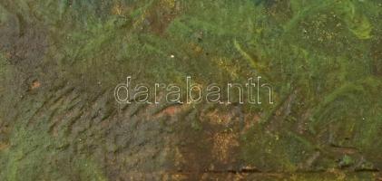 Balla Béla (1882-1965): Tóparti fények. Olaj, karton. Jelezve balra lent (halványan). Hátoldalán fel...