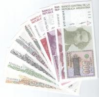 Argentína 1970-1990. 10xklf bankjegytétel T:I,I- Argentina 1970-1990. 10xdiff banknote lot C:UNC