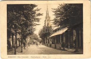 1926 Komárom, Komárno; Ulice Palatinská / Palatinalgasse / Nádor utca, üzletek / street view, shops (gyűrődés / crease)