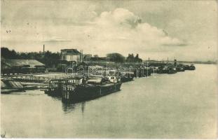 1933 Komárom, Komárno; Cast Dunaja s prístavom / Duna részlet a kikötővel / Danube riverbank, port (EK)