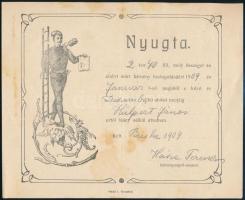 1909 Bicske, kéményseprő számla