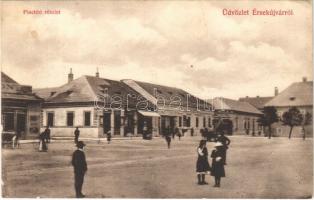 1915 Érsekújvár, Nové Zámky; Piactér, üzletek. Conlegner J. és fia kiadása / street view, market, shops (EB)