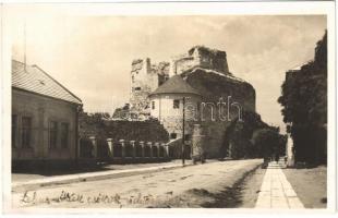 1936 Léva, Levice; utca, várrom / Levicky hrad / street view, castle ruins (EK)