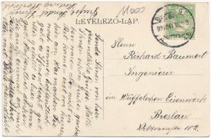 1909 Budapest II. Margit körút, piac, üzletek, villamos. Schwarcz J. kiadása