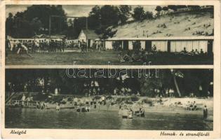 1935 Alsógöd (Göd), Homok- és strandfürdő, fürdőzők (EK)