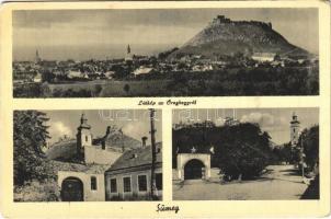 1951 Sümeg, látkép az Öreghegyről, várrom, templom, népkert. Ofotért kiadása (EK)
