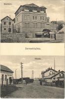 1928 Somoskőújfalu, Bazaltzúzó, Vasútállomás, vasúti vendéglő (fa)