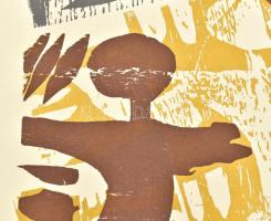 Diskay Lenke (1924-1980): Töredékek I, 1977. Szitanyomat, papír, jelzett. Számozott: CV/6. Az 1977-b...