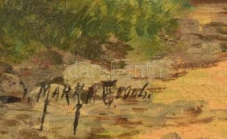 J Marko IV 906 jelzéssel: Naplemente. Olaj, vászon, jelzett. Sérült. Sérült fa keretben. 40×31,5 cm