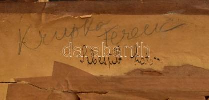 Krupka Ferenc (1870-1928): Sebesült katonák menete az I. világháborúban. Tus, papír, kartonra kasíro...