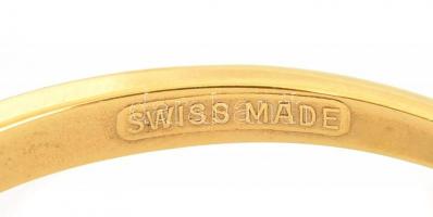 André Mouche svájci quartz ékszeróra, zománcozott díszítéssel, elemcserére szorul, oldalán kopásnyom...