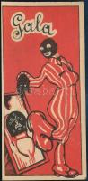 cca 1920 Gala gumisarok számolócédula, rajta Fauszt Márton uri és női cipész bélyegzőjével a hátoldalon, 13,5x6 cm