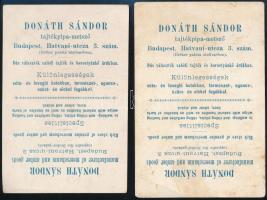 cca 1900 Donáth Sándor (1867-1945) tajtékpipametsző (Bp., Hatvani-utca 3. sz) litografált reklám kár...