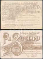 cca 1900 Fabrique de Chocolat Ph Suchard, 2 db Suchard litografált gyűjtői kártya, az egyiken George...