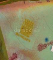 Zsolnay eozin mázas nagy bagoly. Jelzett, kopásokkal. m: 15,5 cm