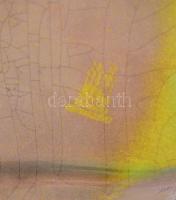 Zsolnay eozin mázas fekvő bika. Jelzett, sérült, (szarv vége hiányzik) m: 11,5 cm, h: 23 cm