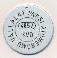 DN Paksi Atomerőmű Vállalat sorszámos fém bárca (50mm) T:2