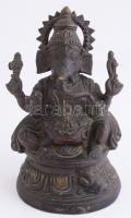 Ganésa hindus isten bronz szobra. Jelzés nélkül. / Ganesha bronze statue of a Hindhi God. 18,5 cm
