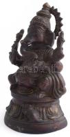 Ganésa hindus isten bronz szobra. Jelzés nélkül. / Ganesha bronze statue of a Hindhi God. 18,5 cm