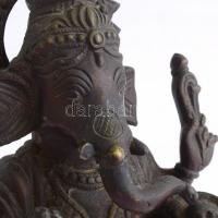 Ganésa hindus isten bronz szobra. Jelzés nélkül. / Ganesha bronze statue of a Hindhi God. 18,5 cm