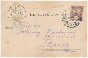 1901 Beregszász, Beregovo, Berehove; Auer Károly háza, Ferenczy Kálmán fodrász terme, sör és borcsar...