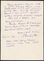 dr. Komlós Ottó siófoki rabbi saját kézzel írt levele Heller Bernátnak melyben egy mágocsi tanítónő ...